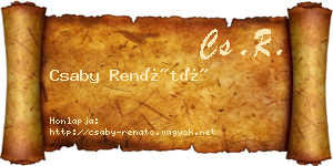 Csaby Renátó névjegykártya